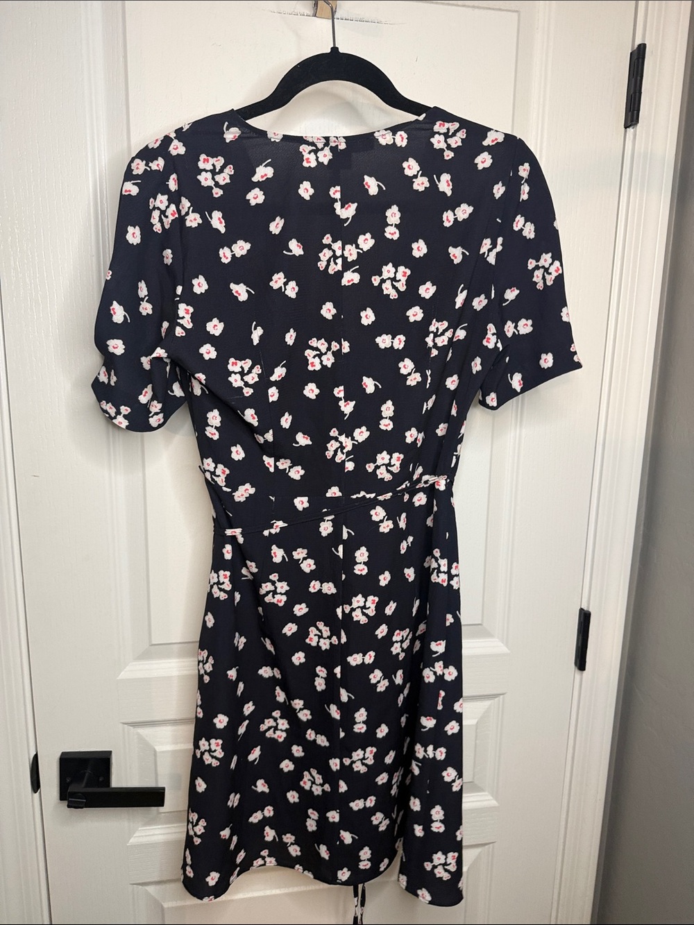 French Connection Black Mini Dress with Pink Floral Print - Picture 7 of 7